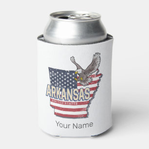 Arkansas United States Retro Map Vintage USA Can Cooler