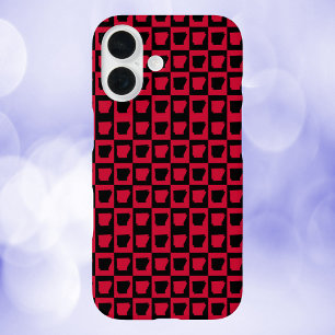 Arkansas US state Red and Black Pattern iPhone 16 Case