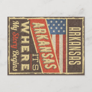 Arkansas USA Flag Postcard