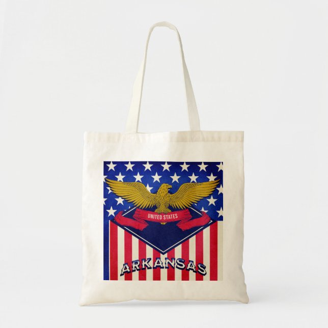 Arkansas USA Flag Tote Bag (Front)