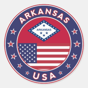 Arkansas, USA states Classic Round Sticker