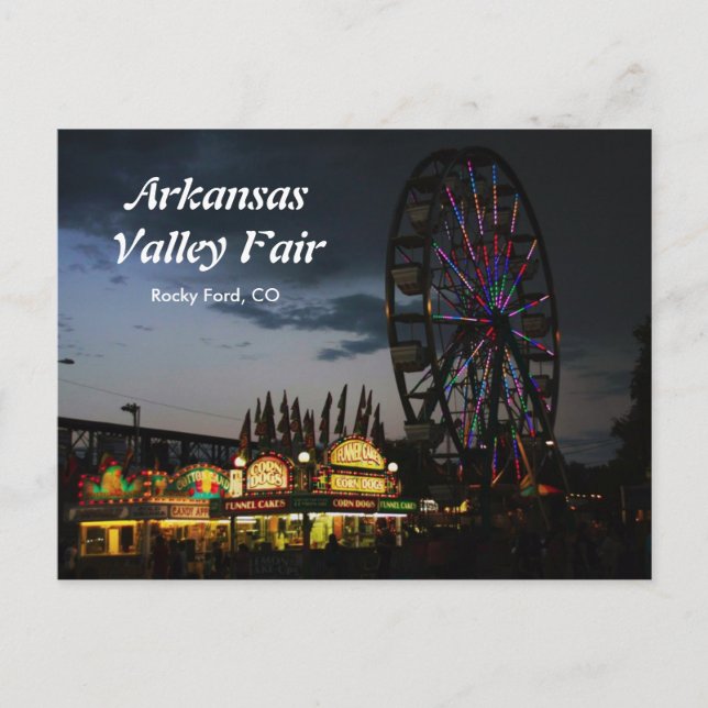 Arkansas Valley Fair at Night Postcard (Front)