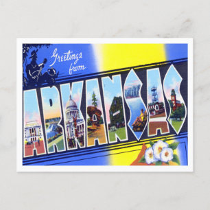 Arkansas Vintage Big Letters Postcard