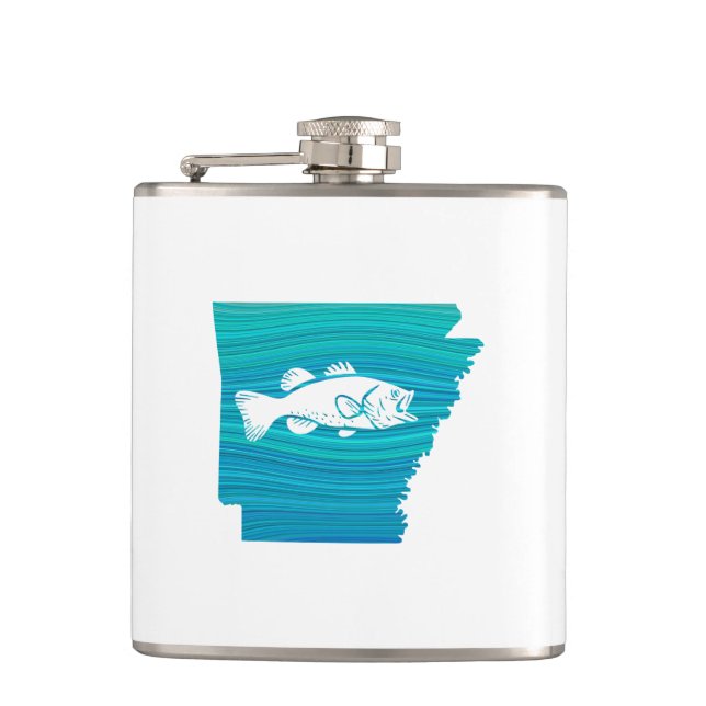 Arkansas Wave Fishing Hip Flask (Front)