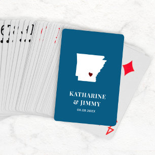 Arkansas Wedding Favour Deck of Cards, State Map Playing Cards
