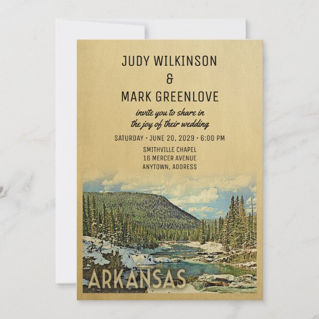 Arkansas Wedding Invitation Nature Outdoors (Front)