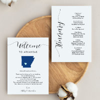 Arkansas Wedding Welcome Letter Itinerary Card