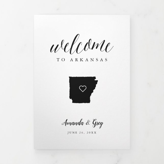 Arkansas Wedding Welcome Letter & Itinerary Tri-Fold Programme (Cover)