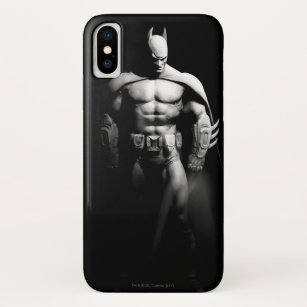 Arkham City   Batman Black and White Wide Pose iPhone X Case