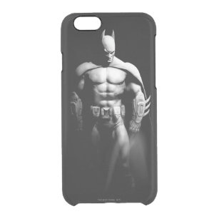Arkham City   Batman Black and White Wide Pose Clear iPhone 6/6S Case
