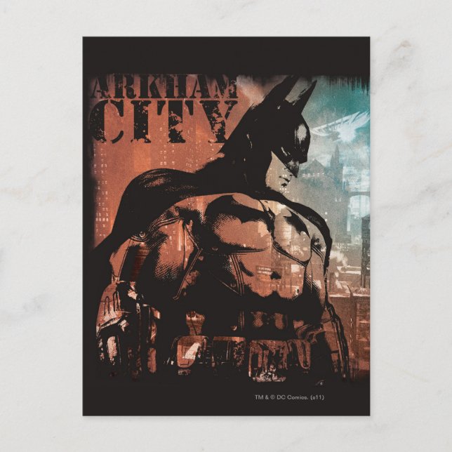 Arkham City Batman mixed media Postcard (Front)