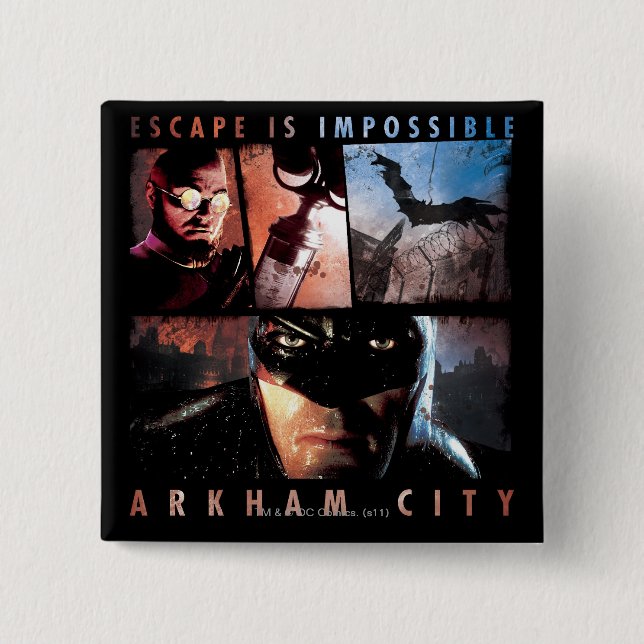 Arkham City Escape is Impossible 15 Cm Square Badge (Front)
