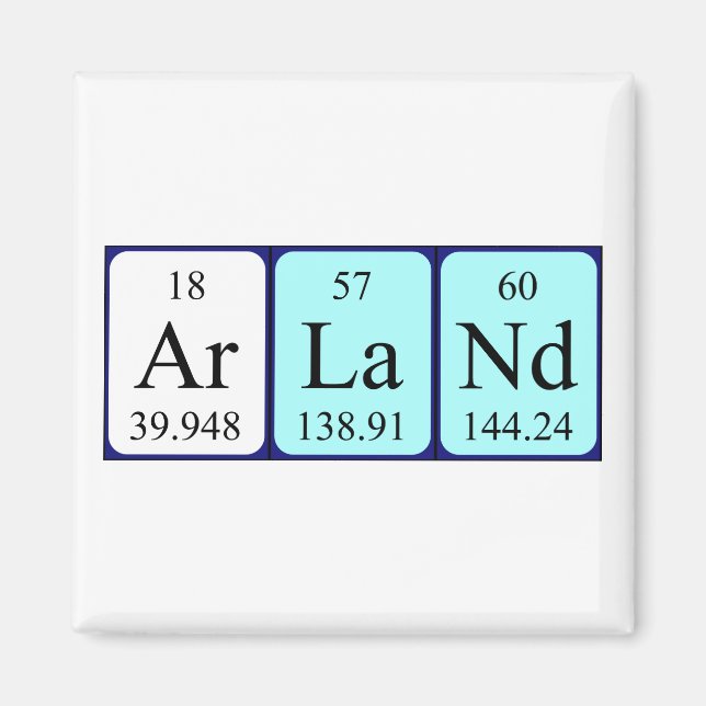 Arland periodic table name magnet (Front)