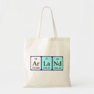 Arland periodic table name tote bag