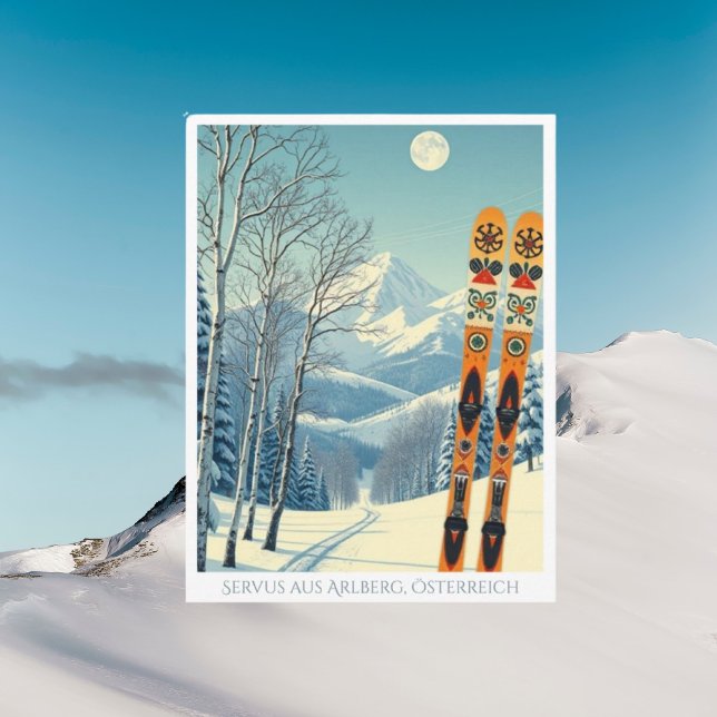 Arlberg Austria Europe ski vacation retro Postcard (Creator Uploaded)
