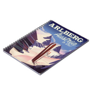Arlberg Austria ski travel poster Notebook