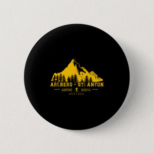 Arlberg St. Anton Austria Ski Resort Alpine Skiing 6 Cm Round Badge