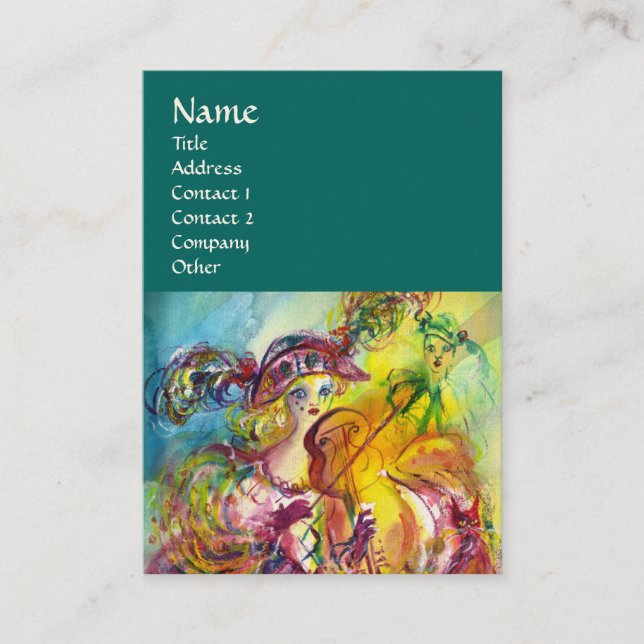 ARLECCHINA VIOLINIST,Violin ,Music,Theatre Artist, Business Card (Front)