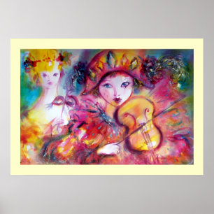 Arlecchino and Colombina,colossal size Poster