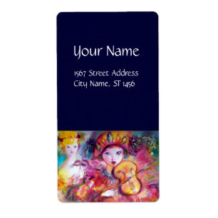 ARLECCHINO AND COLOMBINA red pink purple yellow