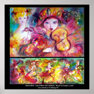 Arlecchino ,Colombina and Carnival Ballet Poster