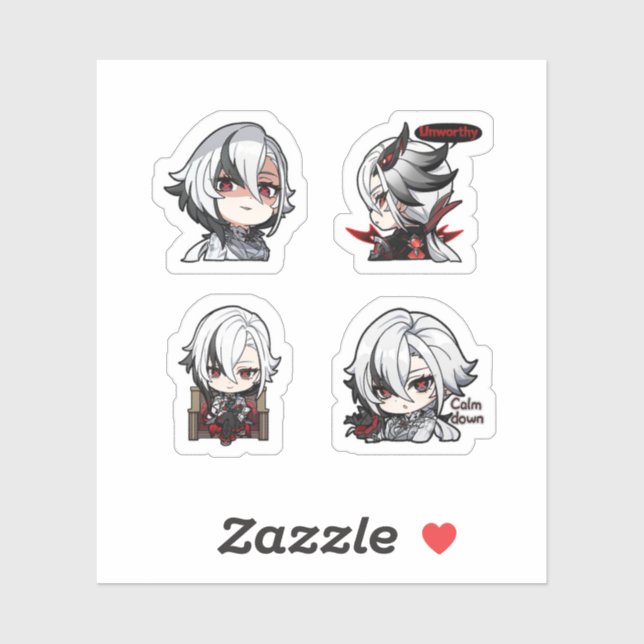 Arlecchino Genshin Impact 4 Pack Sticker Sheet Ext (Sheet)
