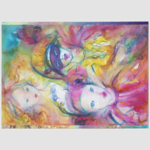 ARLECCHINO,PIERO,COLOMBINA MASQUERADE Watercolor Tissue Paper