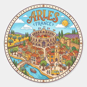 Arles France Classic Round Sticker