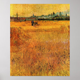 Arles View from the Wheat Fields. Vincent van Gogh Poster