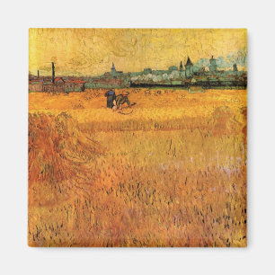 Arles: View from Wheat Fields by Vincent van Gogh Magnet