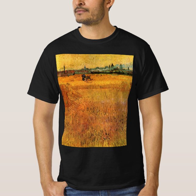 Arles: View from Wheat Fields by Vincent van Gogh T-Shirt (Front)