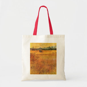 Arles: View from Wheat Fields by Vincent van Gogh Tote Bag
