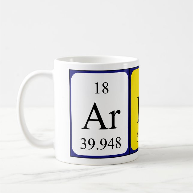 Arlin periodic table name mug (Left)