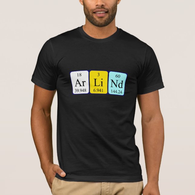Arlind periodic table name shirt (Front)