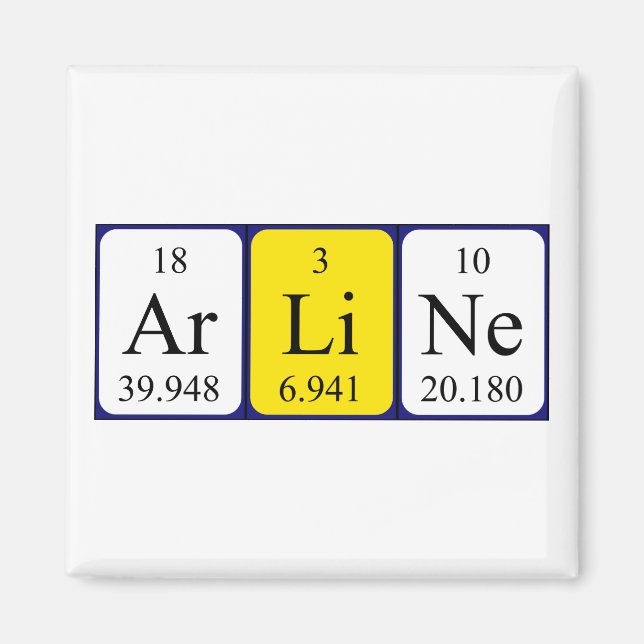 Arline periodic table name magnet (Front)