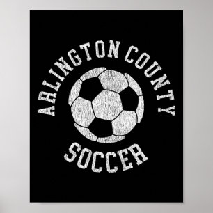 Arlington County Soccer Retro Distressed 90's Vint Poster