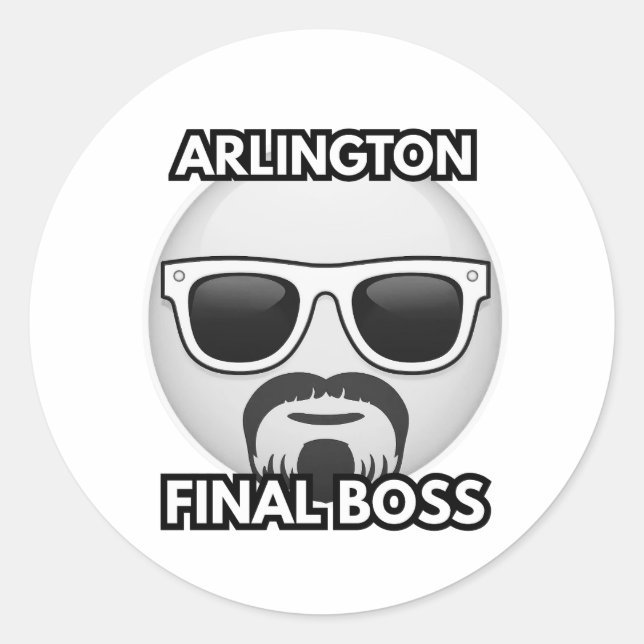 Arlington Final Boss Cool Emoji Sticker (Front)