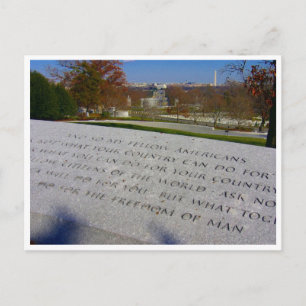 arlington jfk memorial border postcard