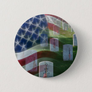 Arlington National Cemetery, American Flag 6 Cm Round Badge