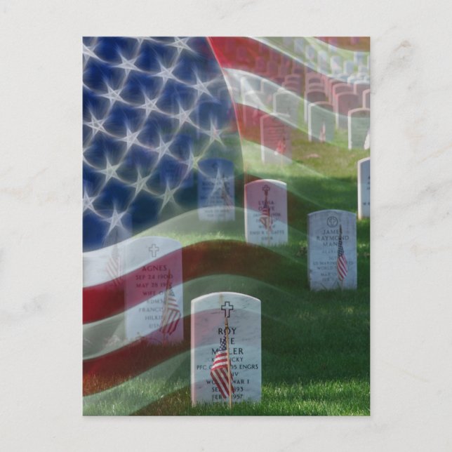 Arlington National Cemetery, American Flag Postcard (Front)