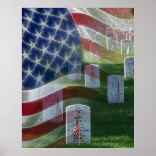 Arlington National Cemetery, American Flag Poster
