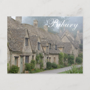 Arlington Row, Cotswolds, 'Bibury' text postcard