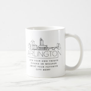 Arlington Stylised Skyline   Custom Slogan  Coffee Mug