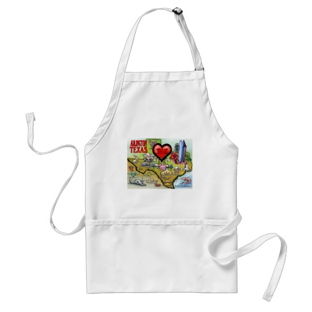 Arlington Texas Cartoon Map Standard Apron (Front)