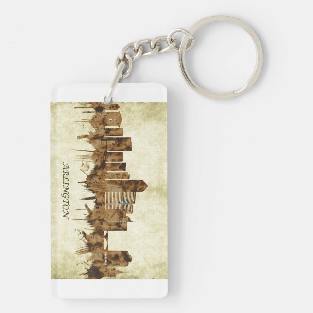 Arlington Texas Cityscape Key Ring (Back)