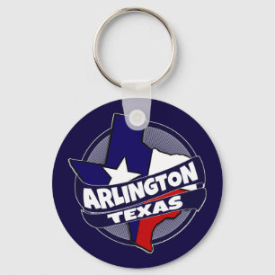 Arlington Texas flag burst keychain