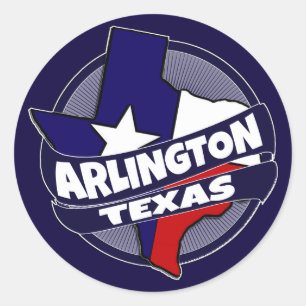 Arlington Texas flag burst stickers