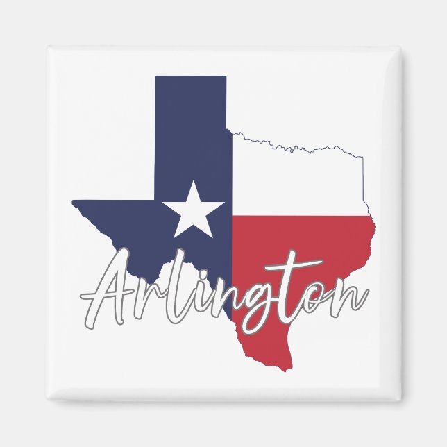 Arlington, Texas Flag Map Magnet (Front)