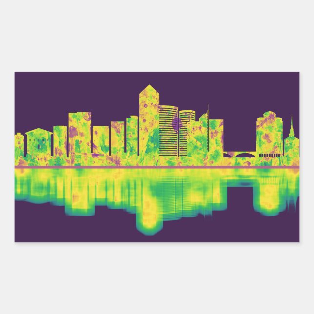 Arlington Texas Skyline Rectangular Sticker (Front)