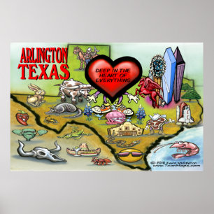 Arlington TX Map Poster